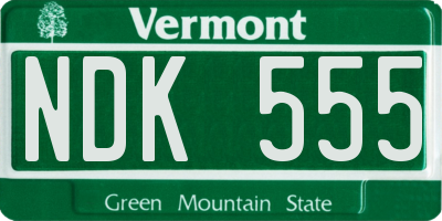 VT license plate NDK555