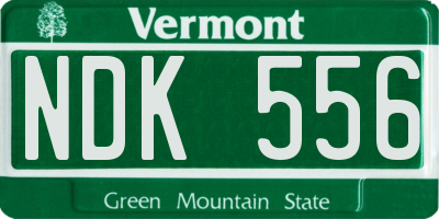 VT license plate NDK556