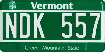 VT license plate NDK557