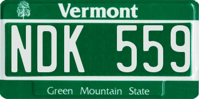 VT license plate NDK559