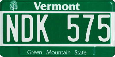 VT license plate NDK575