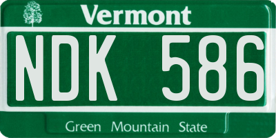 VT license plate NDK586