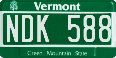 VT license plate NDK588