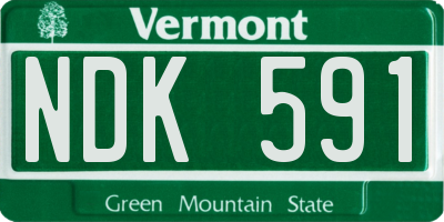 VT license plate NDK591