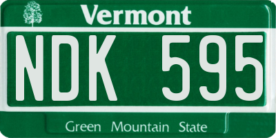 VT license plate NDK595