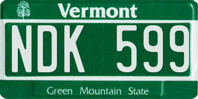 VT license plate NDK599