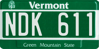 VT license plate NDK611