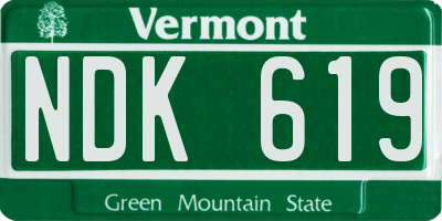 VT license plate NDK619