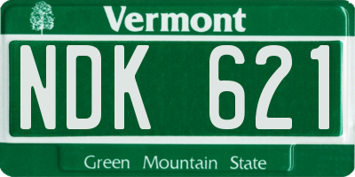 VT license plate NDK621