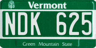 VT license plate NDK625
