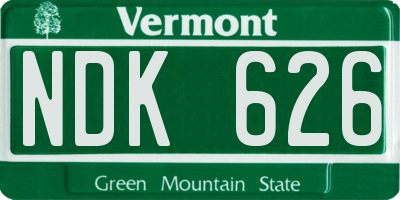 VT license plate NDK626
