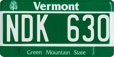 VT license plate NDK630