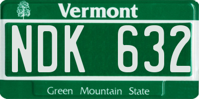 VT license plate NDK632