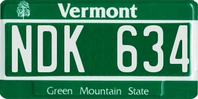 VT license plate NDK634