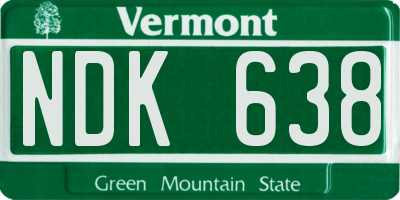 VT license plate NDK638