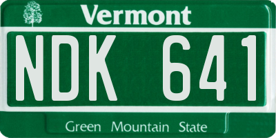 VT license plate NDK641
