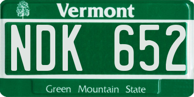 VT license plate NDK652
