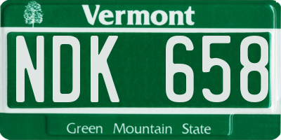 VT license plate NDK658