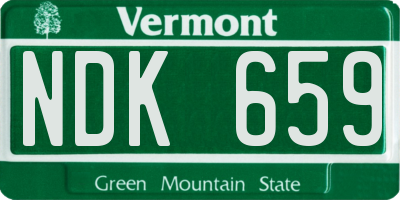 VT license plate NDK659