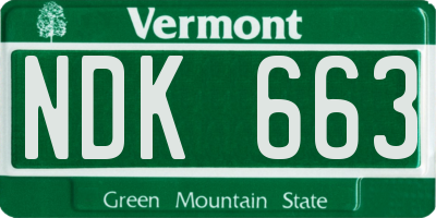 VT license plate NDK663