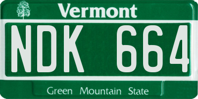 VT license plate NDK664