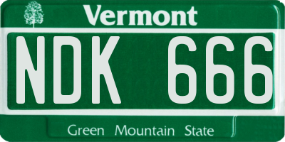 VT license plate NDK666