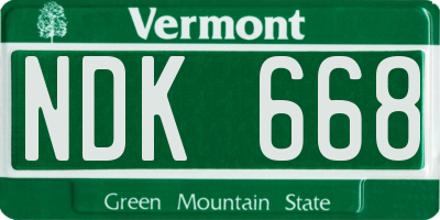 VT license plate NDK668