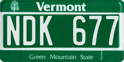 VT license plate NDK677
