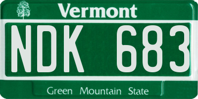 VT license plate NDK683