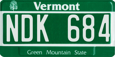 VT license plate NDK684