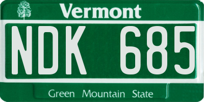 VT license plate NDK685