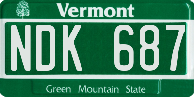 VT license plate NDK687