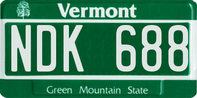 VT license plate NDK688