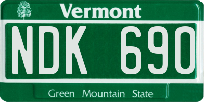 VT license plate NDK690