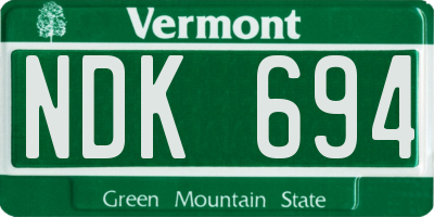 VT license plate NDK694