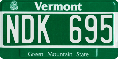 VT license plate NDK695