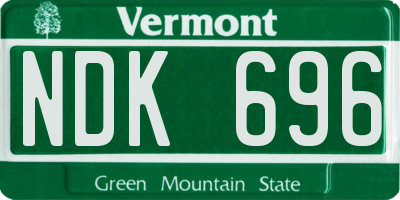 VT license plate NDK696