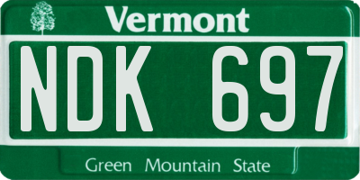 VT license plate NDK697