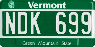 VT license plate NDK699