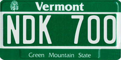 VT license plate NDK700