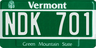 VT license plate NDK701
