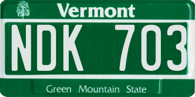 VT license plate NDK703