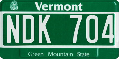 VT license plate NDK704