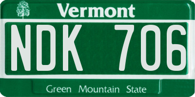 VT license plate NDK706