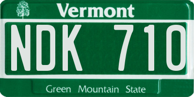 VT license plate NDK710