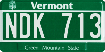 VT license plate NDK713