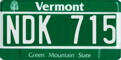 VT license plate NDK715