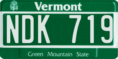 VT license plate NDK719