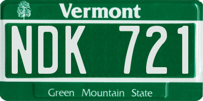 VT license plate NDK721