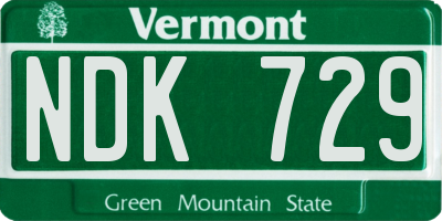 VT license plate NDK729